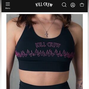 FLAME HIGH SUPPORT SPORTS BRA - BLACK / PINK
Crew